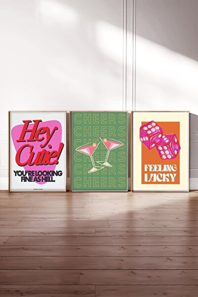 Taranist Kağıt Poster 3'lü Retro Duvar Dekorasyonu Kuşe Dekoratif Vintage Mar...