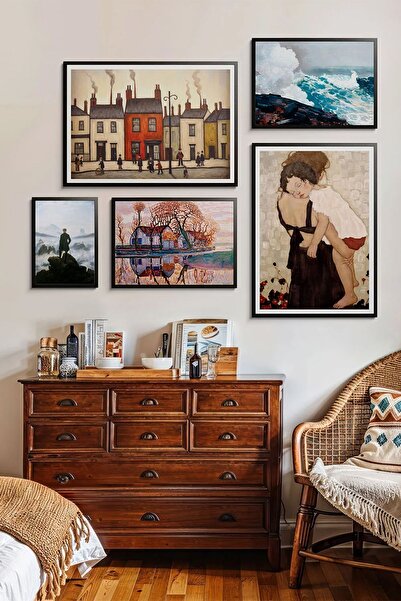 Taranist Kağıt Poster 5 Adet Vintage Munch Exhibition Kuşe Kağıt Poster