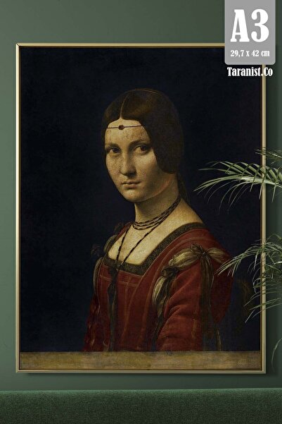 Taranist Kağıt Poster Kakımlı Kadın Leonardo Da Vinci - Ünlü Tablolar - Kuşe ...