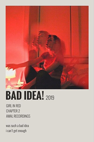 Taranist Kağıt Poster Bad Idea Girl In Red Kuşe Kalın (30X42 CM)