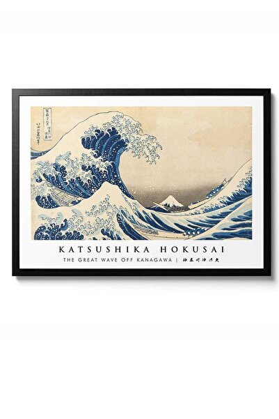 Taranist Kağıt Poster Katsushika Hokusai Dalgalar Sanatsal Kuşe Duvar Dekorasyonu 33x48 Cm