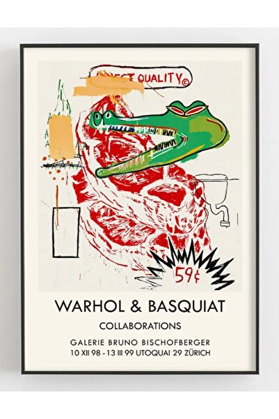 Taranist Kağıt Poster - Jean Michel Basquiat Dinozor Timsah