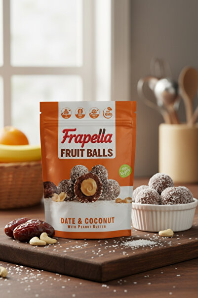 Frapella 80 Gr X 6 Pack Coconut Coated Peanut Butter Filled Fruit Ball