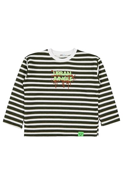 Civil Boys Φούτερ με αστικό σχέδιο με ρίγες για 6-9 ετών - Πράσινο 8-9 ετών