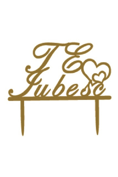 Mirific Party Topper tort auriu - „Te iubesc”, PPQT9150-AU