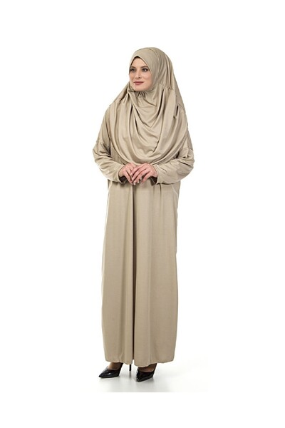 İhvan Φόρεμα προσευχής μονοκόμματο - Βιζόν - 5015 και χαλί προσευχής και ζικροματικό - Σετ τριών τεμαχίων