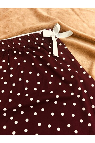 Altınay Polka Dot Pocketless Viscose Summer Women's Pajama Bottoms