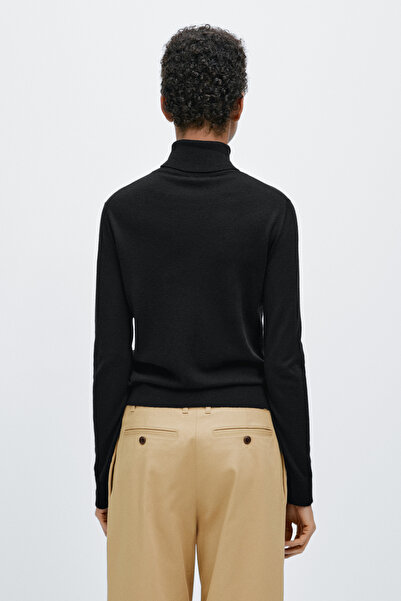 Massimo Dutti Yün karışımlı dik yaka triko kazak