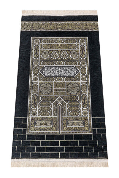 İhvan Kabe Desenli Ultra Plus Siyah Şönil Seccade 18