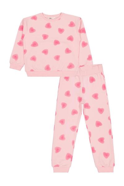 Civil Girls Kalp Printed 6-9 Years Old Tracksuit Set - Pink 7-8 Years Old