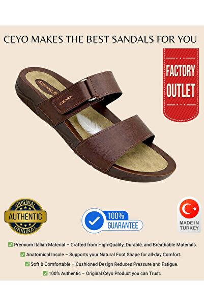Ceyo 9877-1 Turkish Men’s Medical Anatomical Sandals, Arch Support Foot Pain Relief, All-Day Comfort