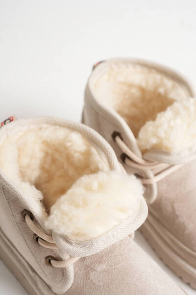 Zerenyus Daria Premium Women's Winter Beige Fur Lined Boots