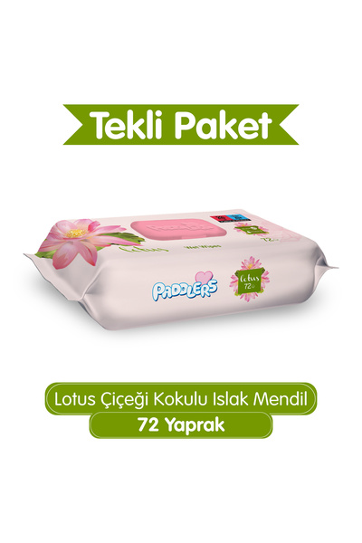 Paddlers Lotus Çiçeği Kokulu 72'li Islak Mendil