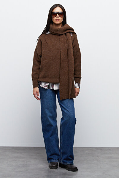 urban focus Oversized Sweater with Scarf