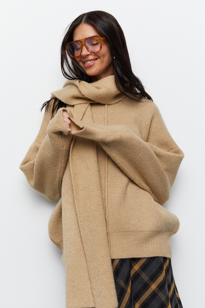 urban focus Oversized Sweater with Scarf