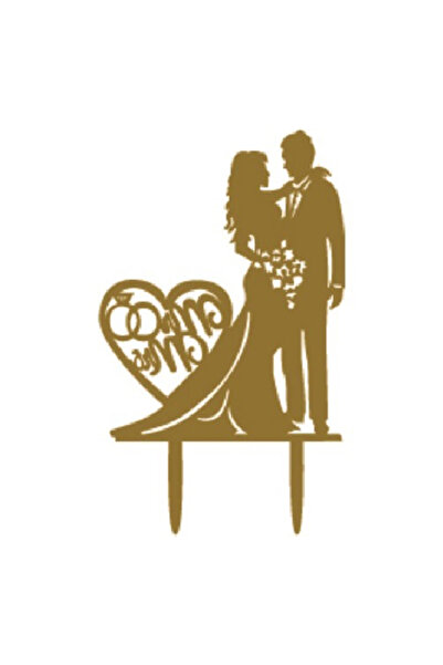 Mirific Party Gold cake topper, heart, mr&mrs
