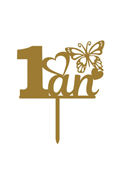 Mirific Party Topper auriu, 140x165x1.5 mm, fluture, 1 an