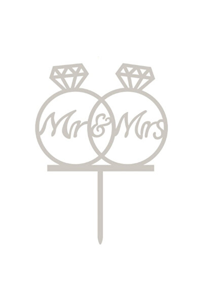 Mirific Party Silver ring topper, 180x131x1.5 mm, mr&mrs