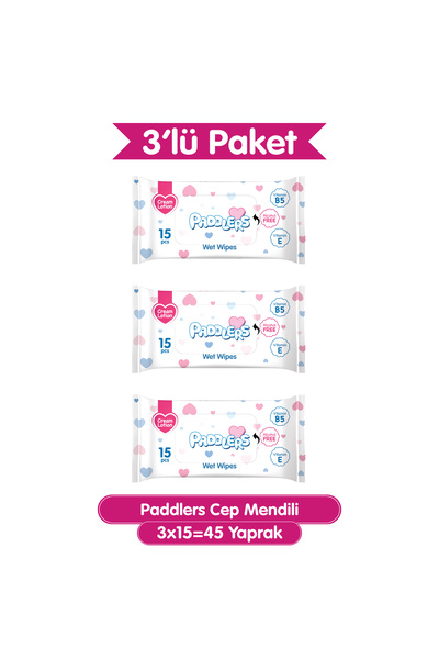 Paddlers Cep Mendili 3x15 (45 Yaprak)