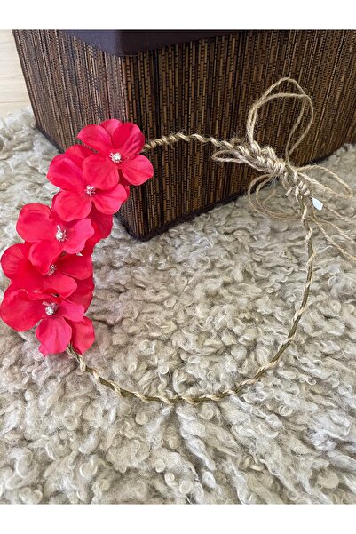 Rengarenk Minikler Coroana Maternității cu șnur de paie cu hortensie roșie (C...