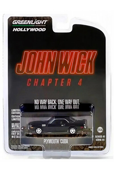 Genel Markalar Greenlight 1/64 Hollywood Series 41- 1971 Plymouth 'Cuda - John Wick: Chapter 4 (2023)