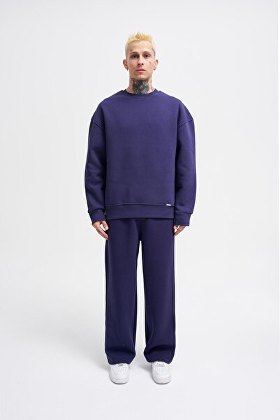 Machinist Чоловічий базовий велосипедний комір Oversize темно-синій світшот