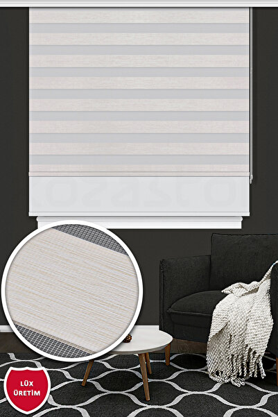 Kozastor Çift Mekanizmalı Ekru Zebra Stor Perde İZ 125e V01