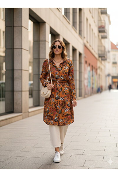 Sum RENKLİ DESENLİ RAHAT GÖMLEK