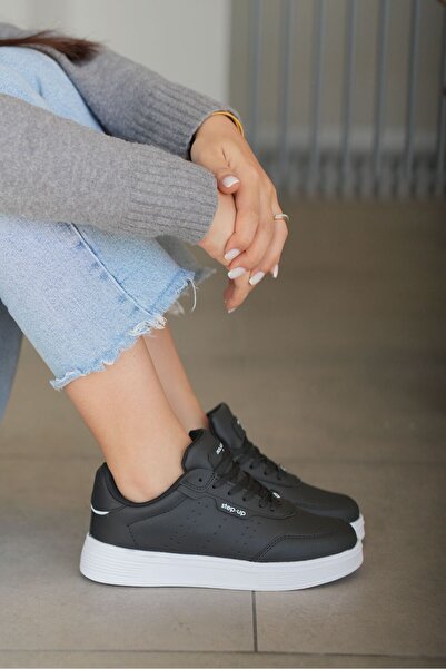 SOLAZER Pantofi de zi cu zi pentru femei, negri, ortopedici, cu talpă ușoară