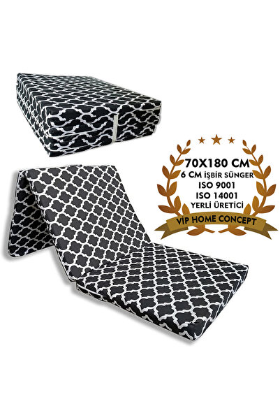 Vip Home Concept Market Ürünleri Katlanır Yer Yatağı Ve Tek Kişilik Sünger Katlanır Minder Yatak 70x180 Cm 6 Cm KARAÇATI