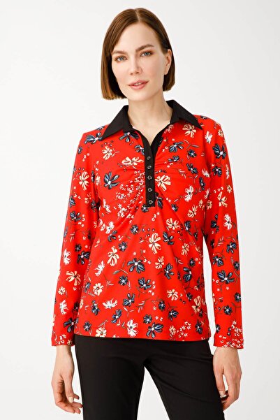 Butik Triko Patterned Long Sleeve Blouse