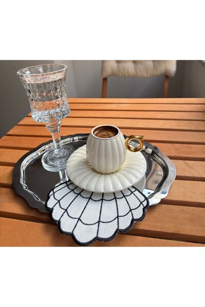 VeraLüx Home Presentation and Cocktail Napkin 6 Pieces Linen Special Stain-Pr...