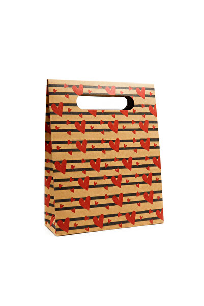repro design 24x30 Kalp Harmanı Premium Zarf Model Karton Çanta 1 Adet
