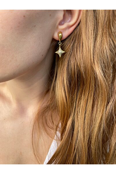 Hora Kuzey Yıldızı Zirkon Premium Çelik Küpe