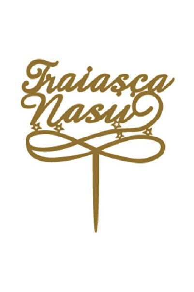 Mirific Party Decor de tort auriu - „Trăiască Nașii”