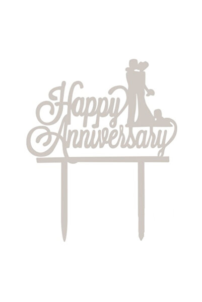 Mirific Party Topper argintiu, 140x170x1.5 mm, La mulți ani