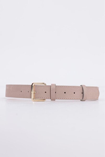 MODAM HİFA Gold Buckle Suede Belt Women's Belt Trouser Belt Dress Belt Waist Belt Shirt Belt