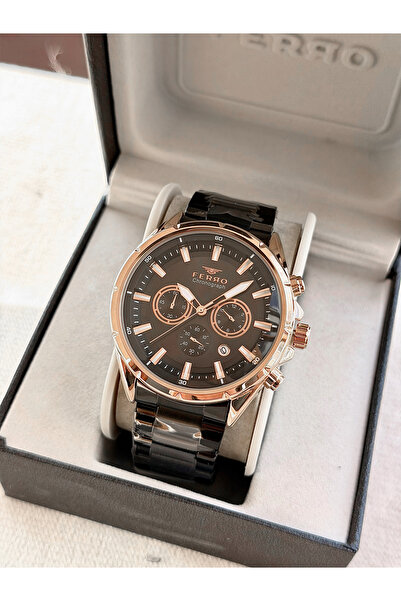 FERRO Siyah Çelik Kordon Erkek Kol Saati FM31291A-R