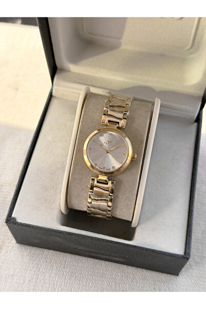 FERRO Sarı Çelik Kordon Kadın Kol Saati FL21617AWT-B 3ATM Su Geçirmez 2 Yıl Garantili HediyePaketli