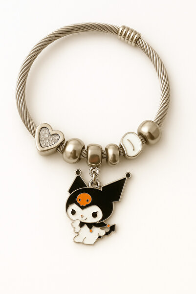 MakeWell Çocuk Boyu Çelik Paslanmaz Kararmaz Çelik Charm'lı Bileklik