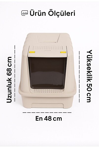 PlastArt Kapalı Kedi Tuvaleti (filtreli) ve kürek hediyeli 68*50*48cm