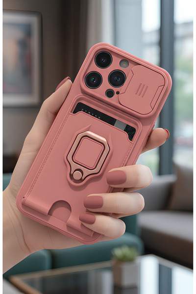 TechTrove iPhone 14 Pro Max Kılıf Kamera Koruma Sürgülü Kartvizitli Kartlıklı...