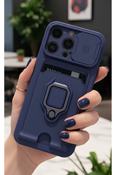 TechTrove iPhone 13 Pro Max Kılıf Kamera Koruma Sürgülü Kartvizitli Kartlıklı...