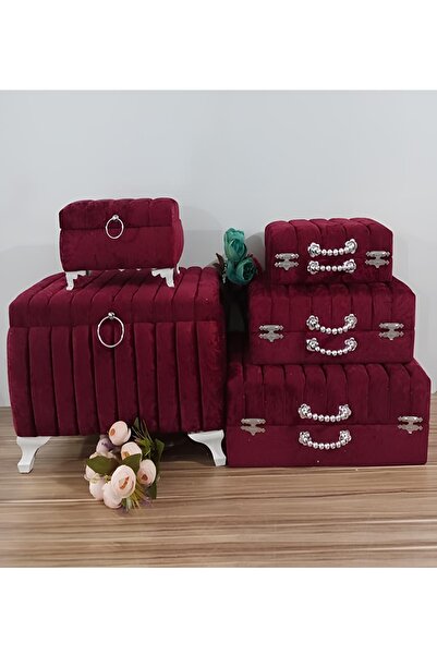 Sonem Çeyiz Sandık Gelin Damat Bavul Çanta Nişan Çeyiz Sandığı 5li 0571