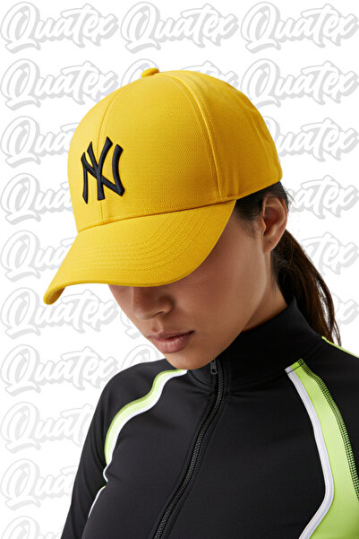 QUATEX Κεντητό καπέλο Ny New York – Κίτρινο 100% βαμβακερό μοντέλο Unisex Gabardine