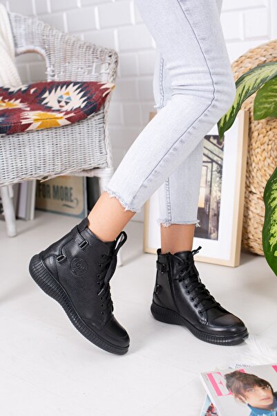 derithy Diana-γνήσιες δερμάτινες μπότες-black-erc1090