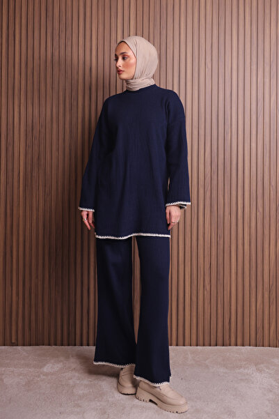 Balenbi Γυναικείο Σετ Πλεκτό Ισπανικό Μανίκι Τζιλάτο oversized Ράβδων 1147