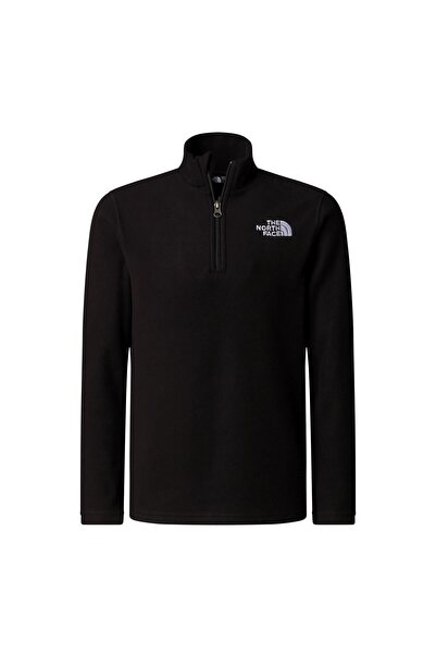 THE NORTH FACE МЛАДЕЖКА ДЪЛГА ПУЛОВЕРА С КЪС ЦИП NF0A8AZMJK31 Черна-XS