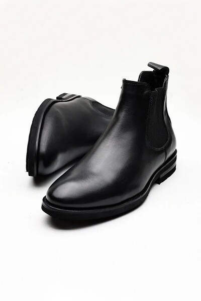 BENGAL Pánské boty ze 100% pravé kůže černé Chealse