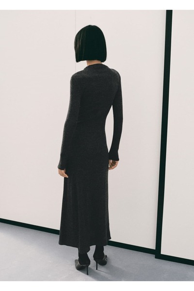 MANGO Woman Halka detaylı büzgülü elbise